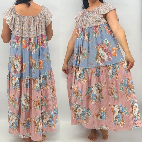 Vintage Gordon L Clarke Floral Tier Maxi Dress - Picture 8 of 8
